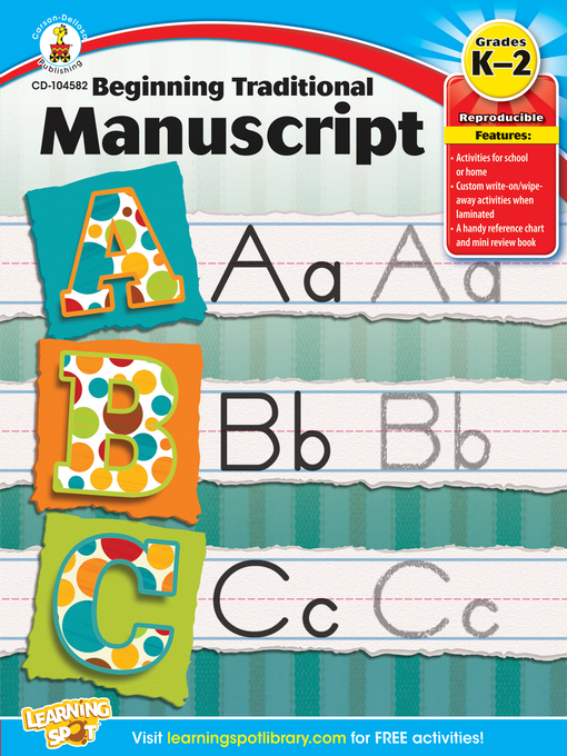 Title details for Beginning Traditional Manuscript, Grades K - 2 by Carson Dellosa Education - Available